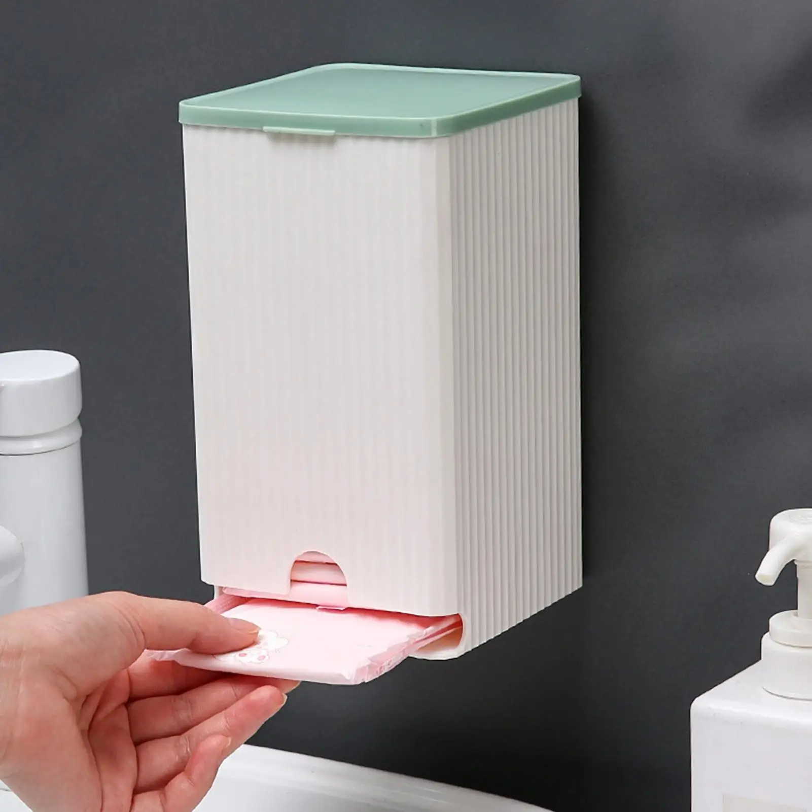 Wall Mounted Sanitary Napkin Organizer Water-proof cotton swab box tissue box bathroom wall mounted sanitary napkin storage box