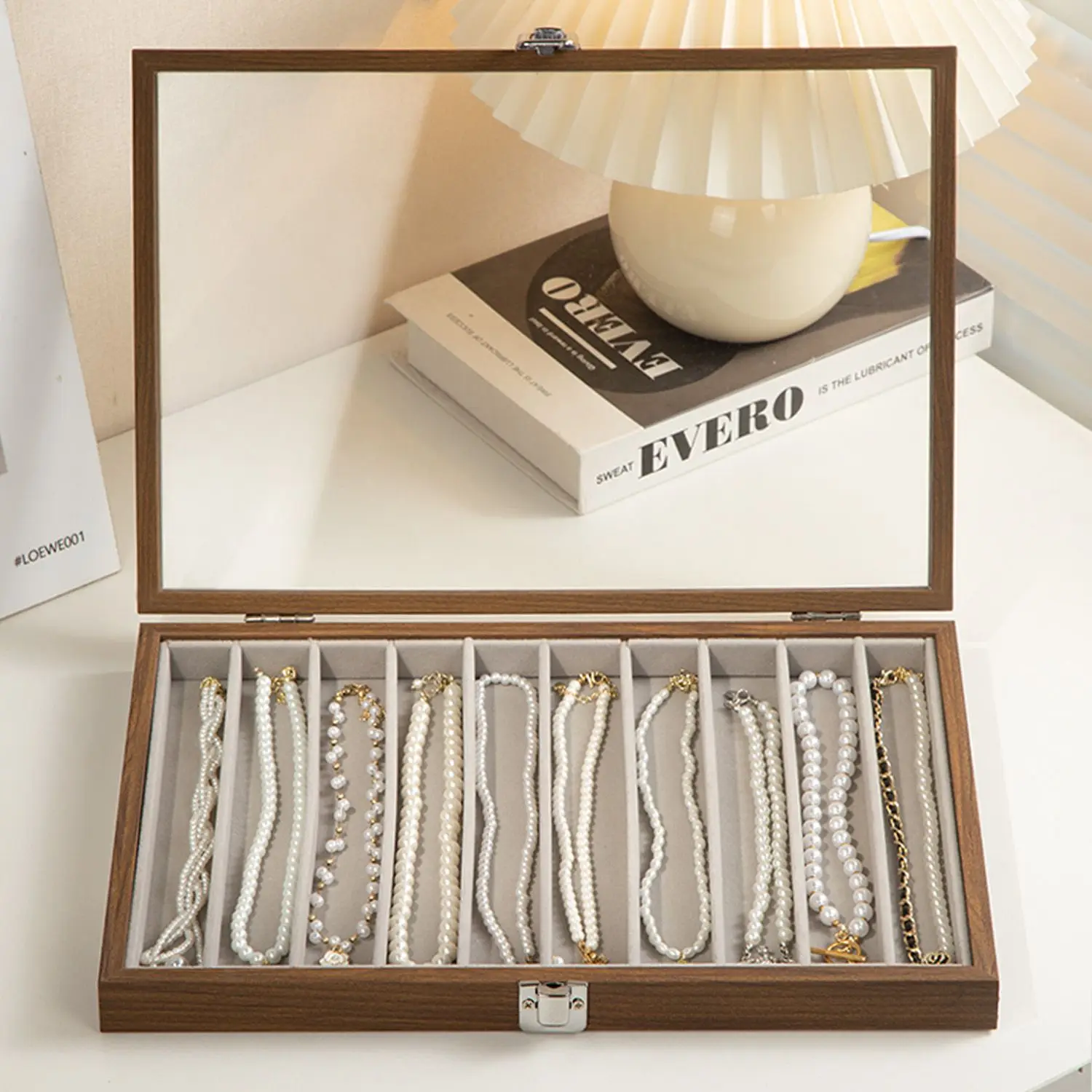 Large Capacity Necklace Storage Box for Pearl Necklace Bracelet Clavicle Chain Home Use Jewelry Organizer Modern Simple Style