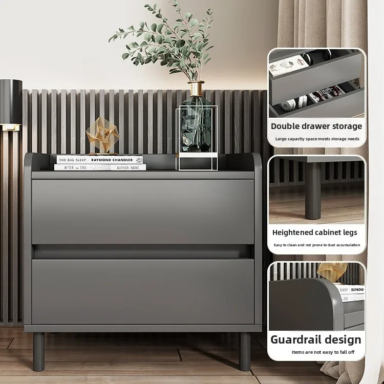 Bedroom Bedside Cabinet 2025 New Light Luxury High-end Storage Cabinet
