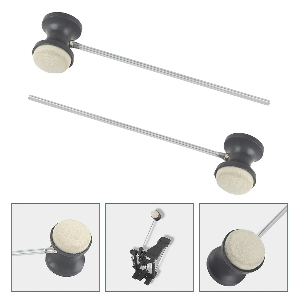 

2pcs Durable Drum Pedal Hammer Replacement Parts For Bass Drum Felt Kick Percussion Accessories Fast Response Steel Handle
