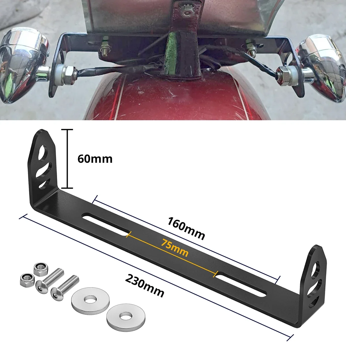 

Motorcycle License Plate Mount Turn Signals Relocation Bracket for Harley Road King Street Glide Deluxe Fat Boy Heritage Classic