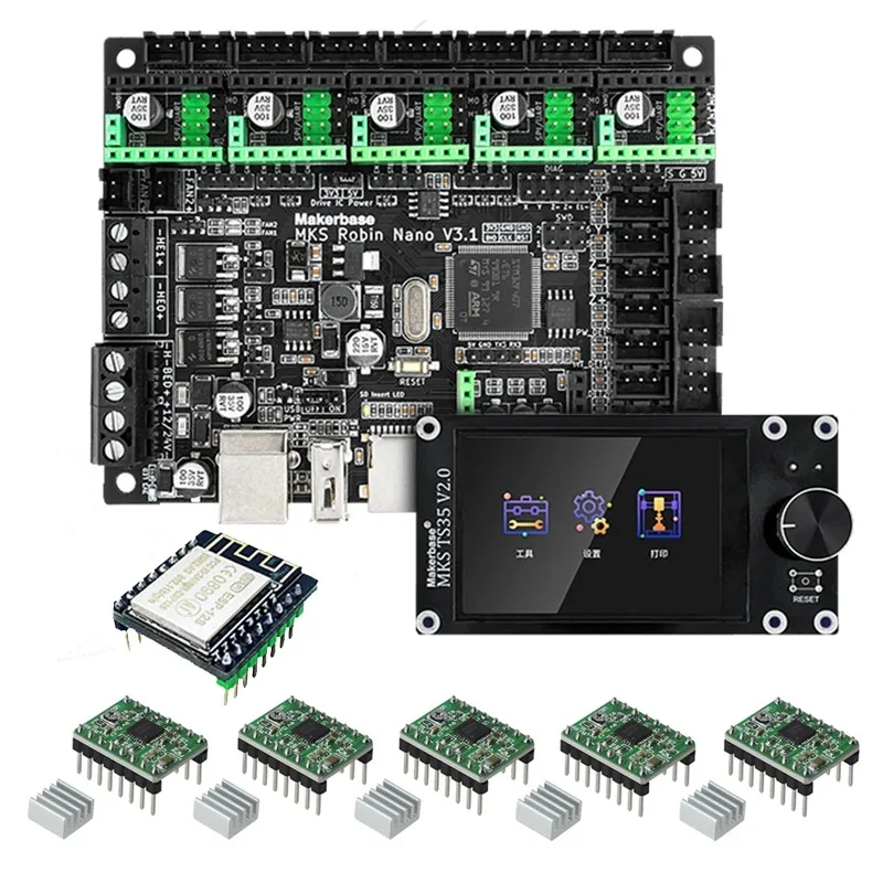 EARTH'S SURFACE MKS Robin Nano V3.1 32bit Controller Motherboard TMC2209 MKS TS35 Touchscreen für Ender3 WIFI Modul 3D Drucker Steuer Teile 6
