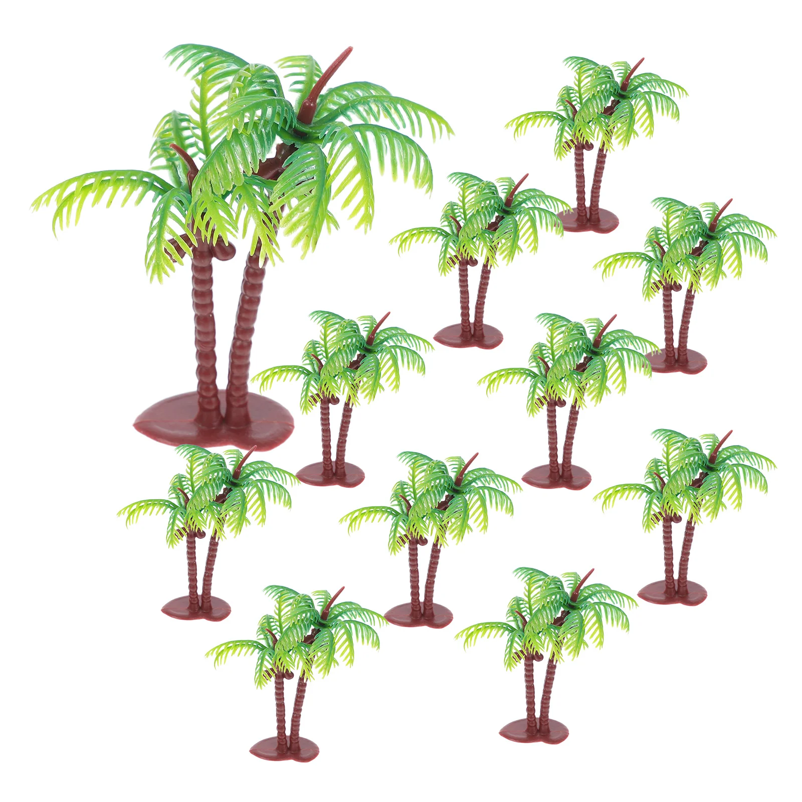 10 قطعة شجرة جوز الهند المصغرة النباتات الاستوائية الاصطناعية للتصوير الدعائم ديكور المنزل الحرفية السكك الحديدية المناظر الطبيعية وهمية صغيرة #3