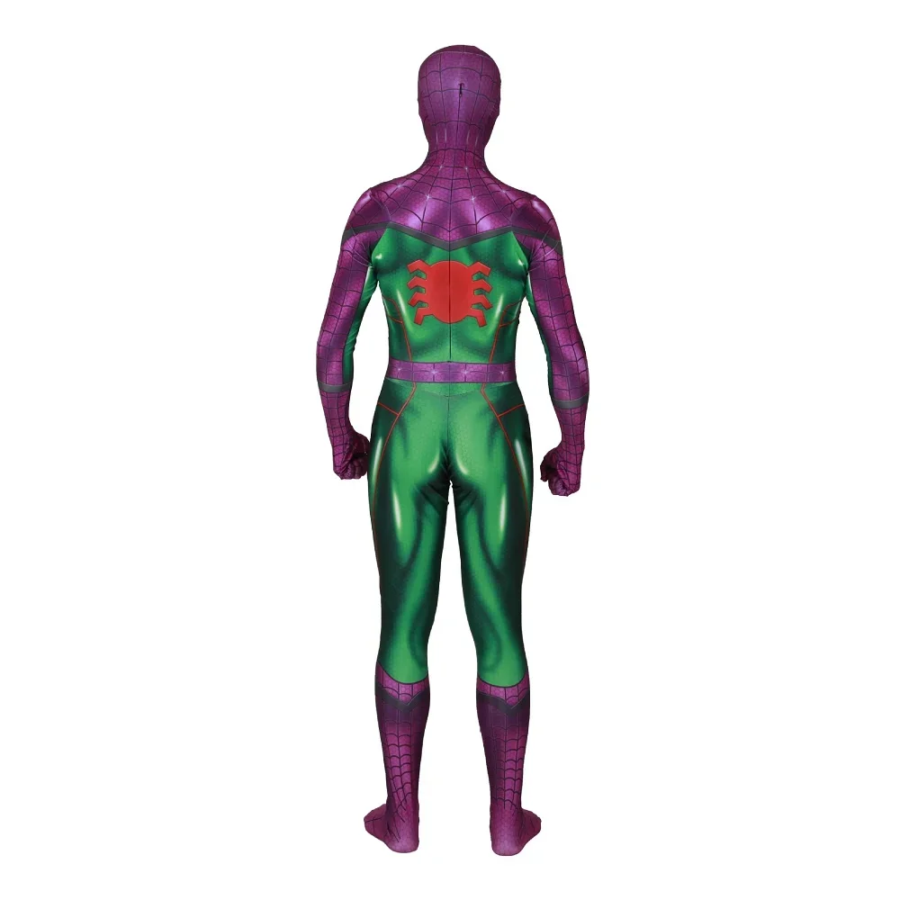 Green Joker Spiderman Cosplay Superhero Spandex Zentai BodySuits Joker Spider Boys Costume Outfit Halloween Costume Adult