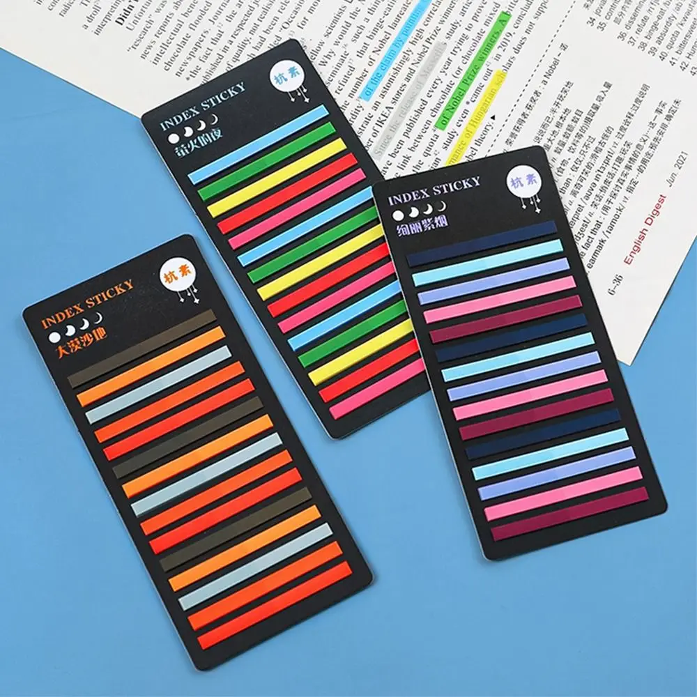 Colorful Transparent Sticky Notes Label Notepad Rainbow Color Index Memo Pad Bookmark School Offoce Supplies