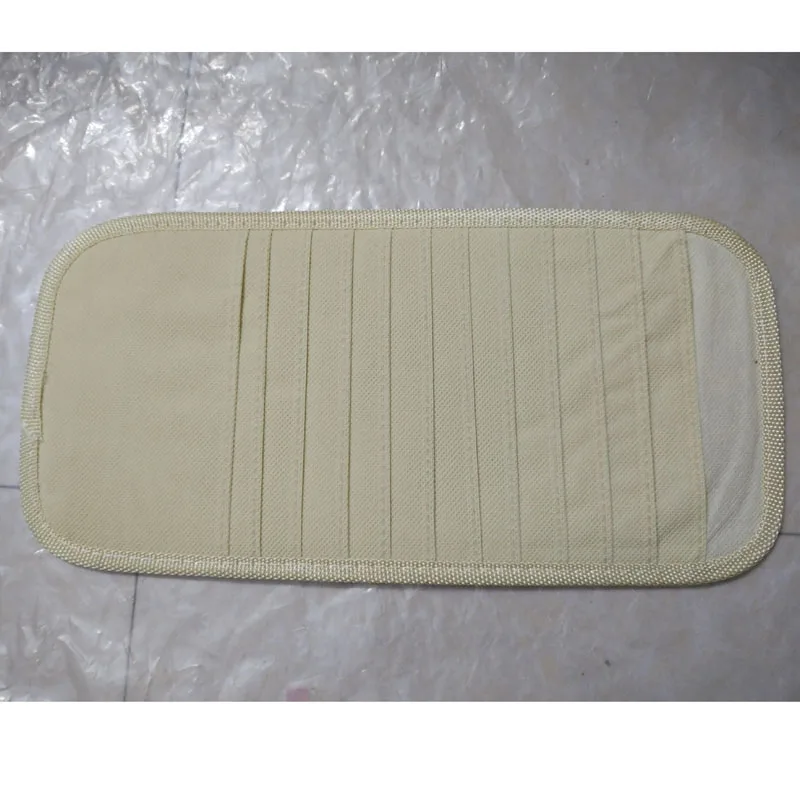 Auto Car Sun Visor Non-woven Organizer Storage Bag Card Clip Holder Multifunctional CD Stowing Tidying