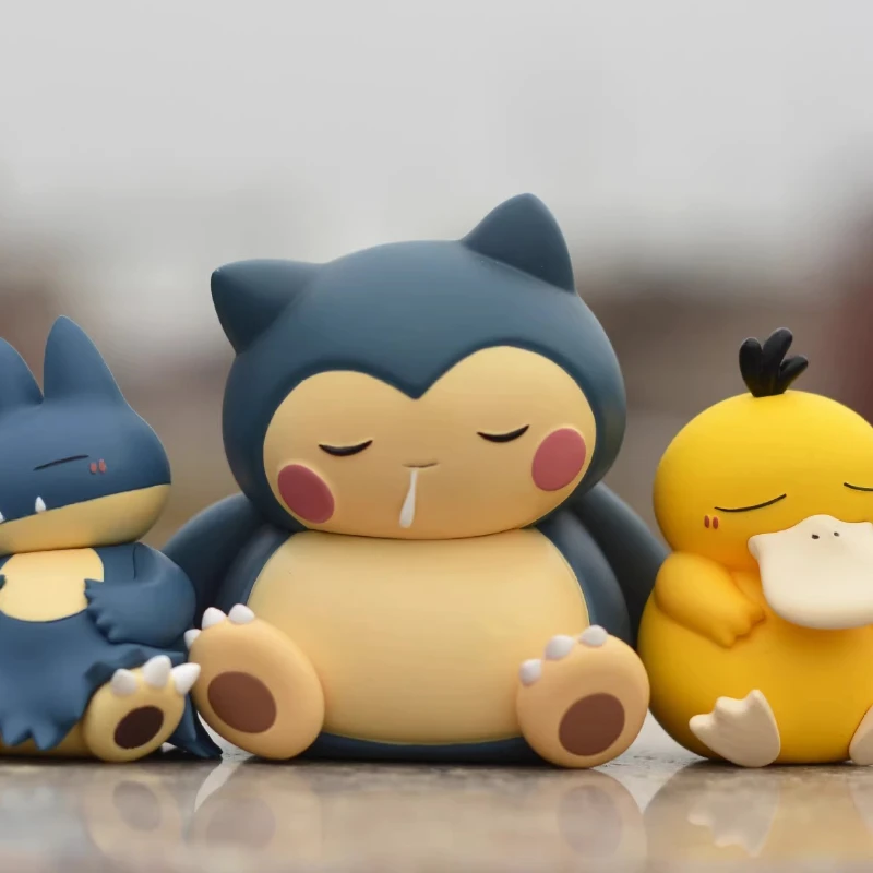 Kawaii Anime Pokemon Snorlax Psyduck Action Figure Cute Model Car Ornaments Gifts Home Portable Ornaments Decoration Toys Gifts