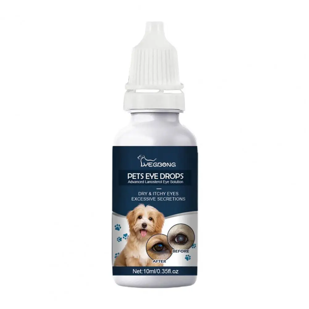 10ml Dogs Eye Drops Safe Ingredients Quick Absorption Long Lasting Gentle Anti-itching External Use Pet Dog Eye Wash Drops Pet