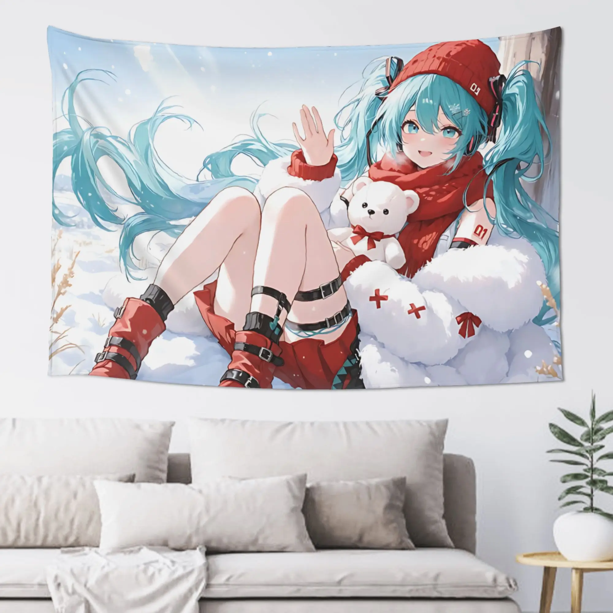 Cutecore Your Christmas Gift  Hatsune Miku Tapestry Bedroom Decoration  Wall Hanging Blanket Tapestry Cool Stuff For Room