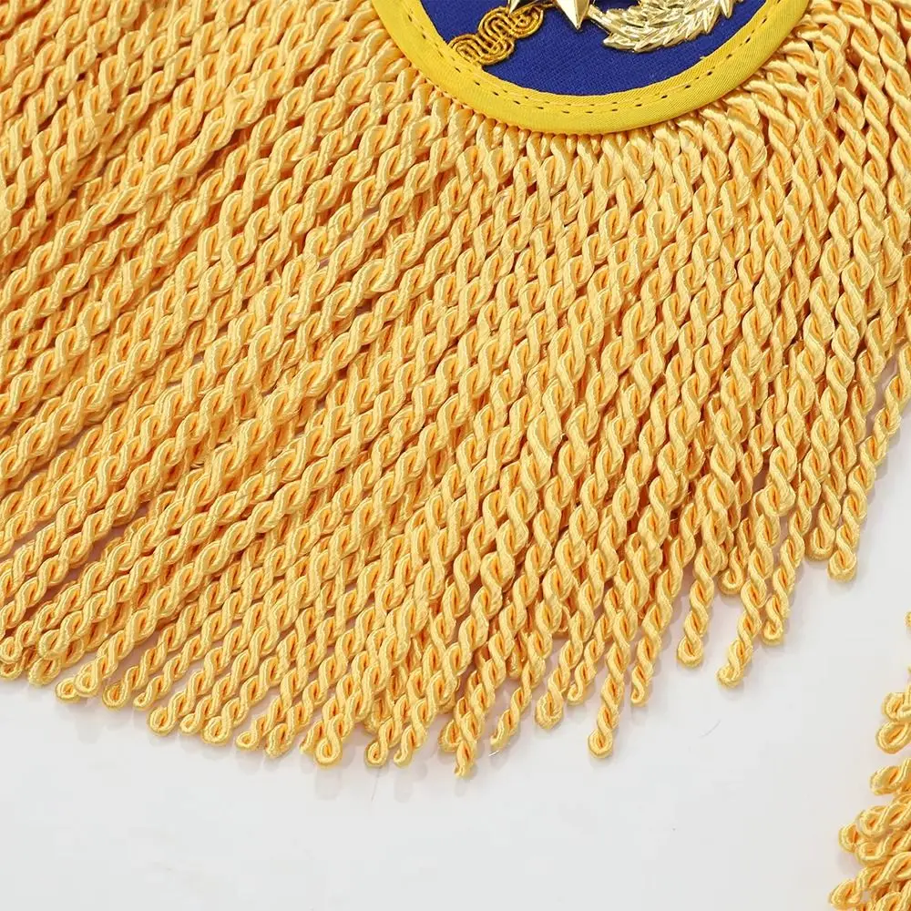 1Pair Multipurpose Shoulder Pad Epaulettes Colorful Brooch Board Tassel Fringe Epaulets With Buckle Jackets Overcoats Epaulett