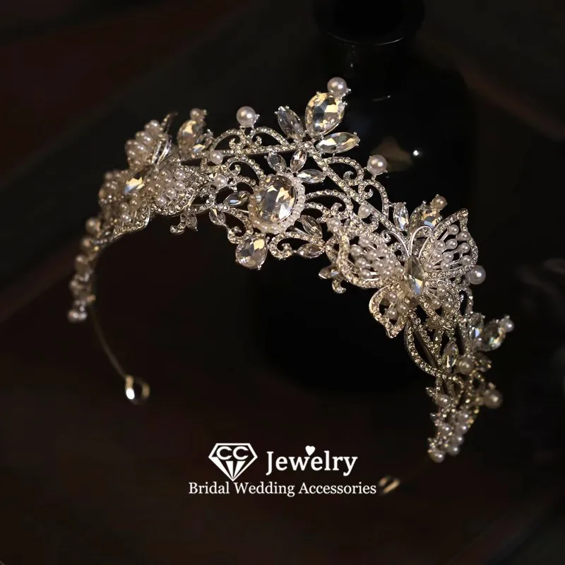 

CC романтические короны, Женские аксессуары, свадебные повязки на голову, обручальные украшения для волос, свадебное платье в форме бабочки, короны AN390
