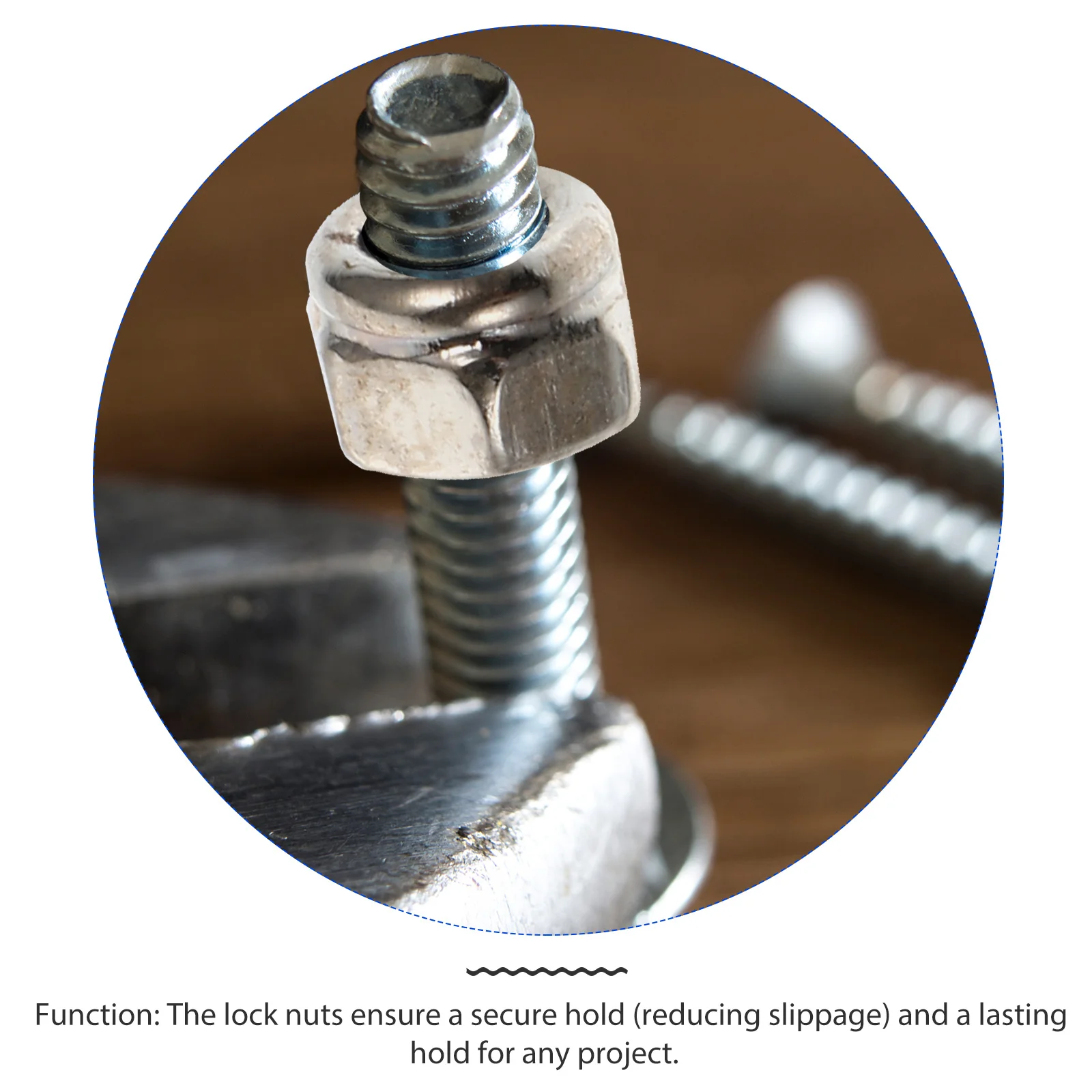 

100Pcs Carbon Steel Lock Nuts Hexagon Assortment Set Durable Anti-Slip Nuts for Automotive Machinery Drilling Equipment