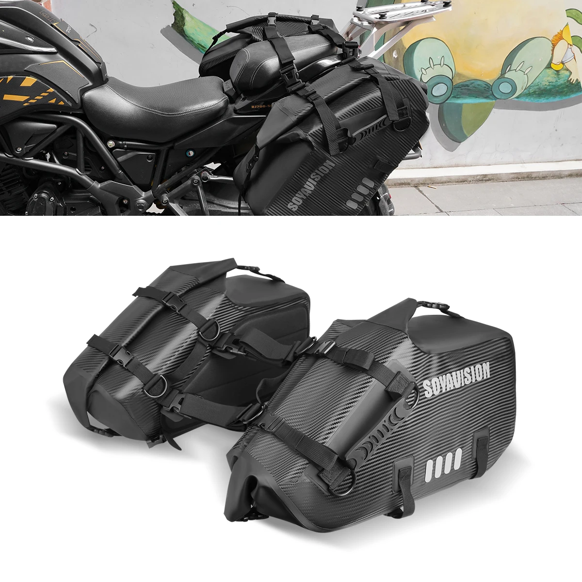 

Мотоциклетная сумка из ПВХ, водонепроницаемая сумка на ремне 28 л, для дайвинга, плавания, походов, вождения, путешествий, для отдыха на открытом воздухе