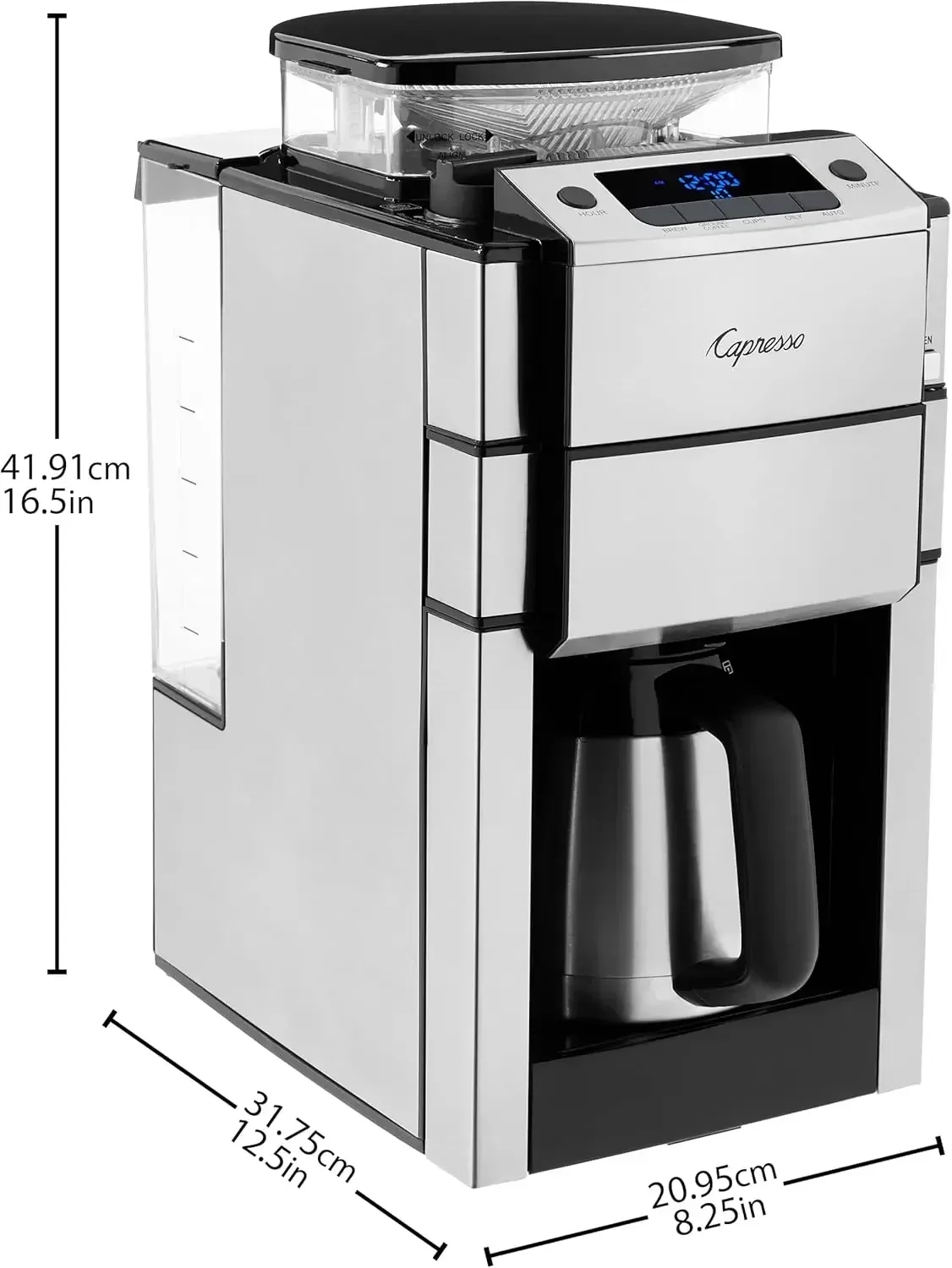 Capresso 488.05 Team Pro Plus Thermal Carafe Coffee Maker, One Size, Silver, 10 Cup