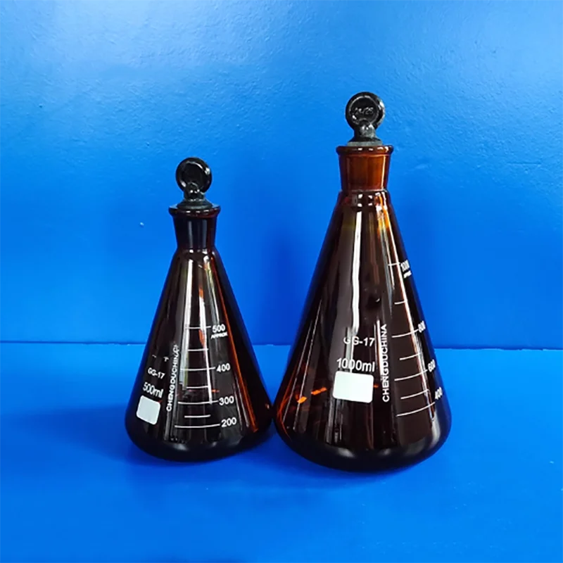 

Brown standard mouth Erlenmeyer flask with stopper, ground mouth, 50ml 150ml 250ml 500ml 100ml