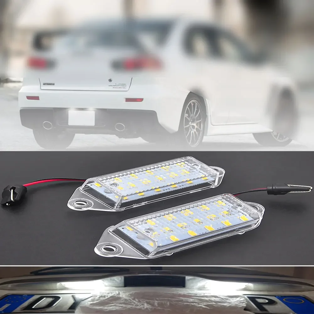 WF-2Pcs LED License Number Plate Light For Mitsubishi 2003-2017 Lancer & 2007-2016 Evo Evolution X Tail Tag Lamps - view 4