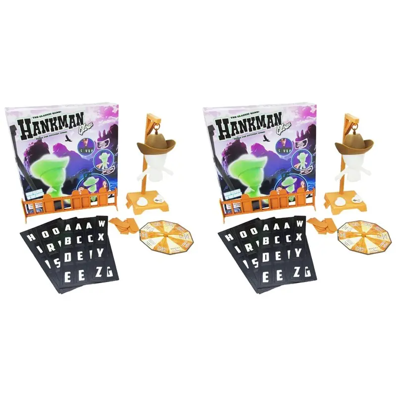 

【BIG SALE】2X Cowboy Magnetic Hangman Board Games Mystery Guessing Word Before Hank Falls Hanging With Travel Table Game