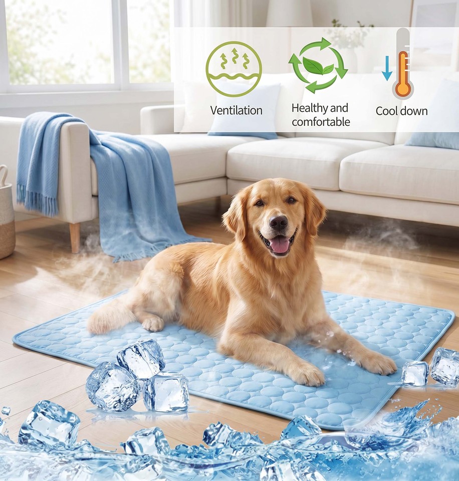  Dogs Self Cooling Mat Pet Cat Cooling Mat And Sleeping Pad For Pets Summer Cool Pads Blanket Washable Ice Silk Breathable Mat 