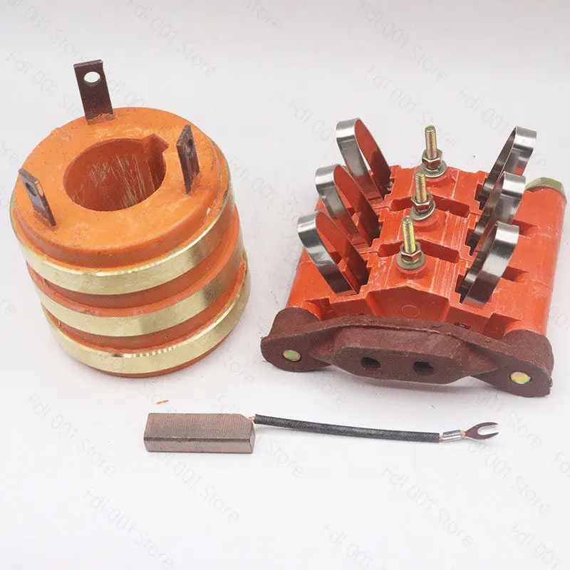 Conductive Slip Ring Collector Ring 3-channel Inner Diameter 35 40 45 Outer Diameter 78 High 71 Carbon Brush Holder Key 10