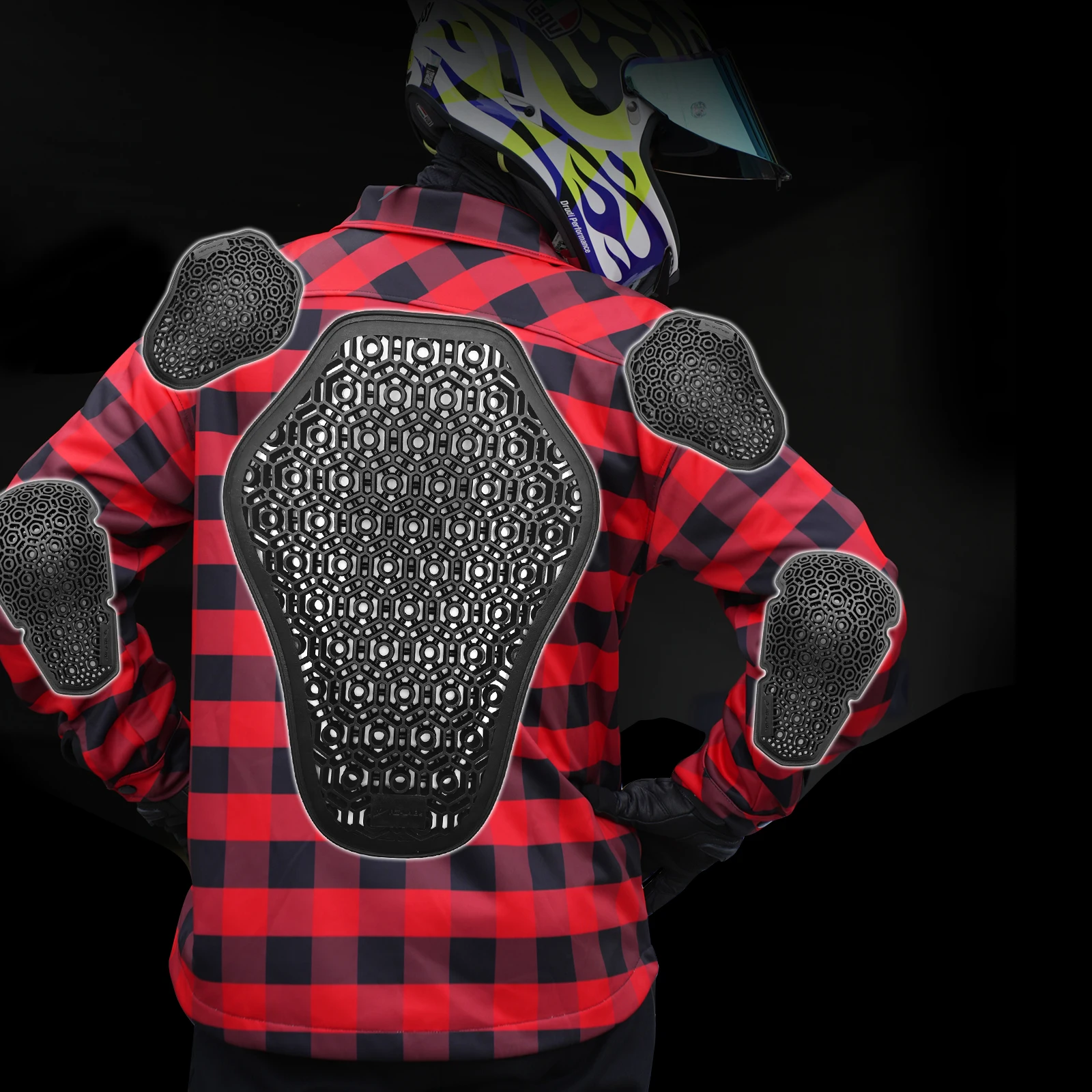 WOSAWE Men's Women's Winter Motorcycle Jacket Warm Motocross Motorbike Checkered Casual Outdoor Riding Shirts