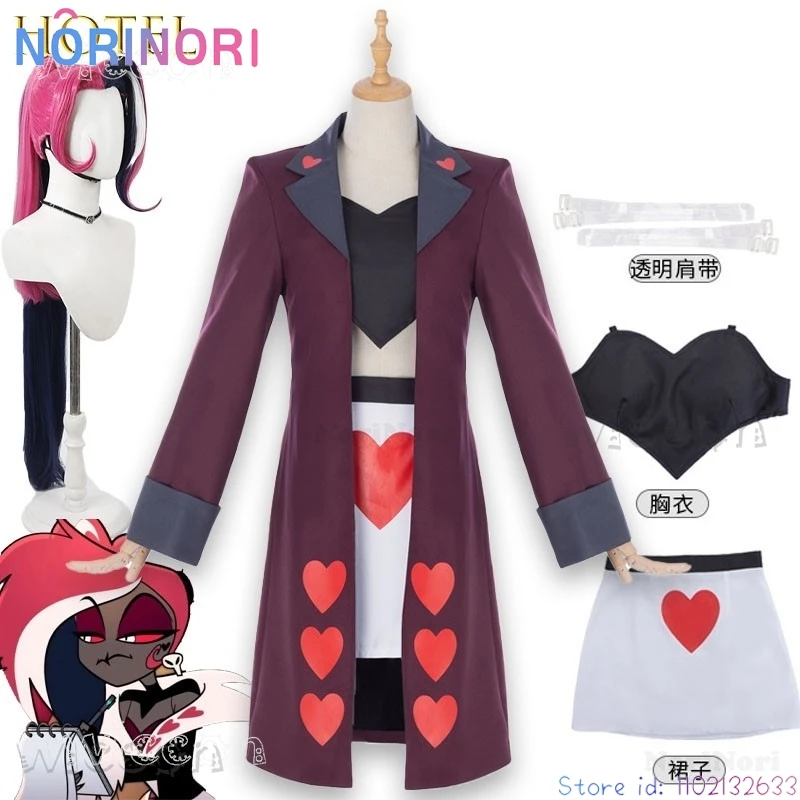 

Disfraz Adulto Velvette Косплей Демон Аниме 2-сезонный косплей Отель Горячие двойные волосы пони Сердце сексуальная женщина