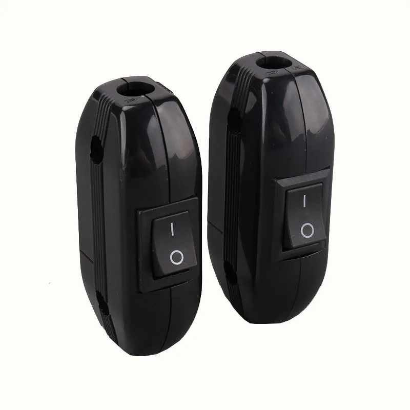 Black Online Rocker Switch On - Off Button AC250V 6A Bedside Table Lamp Midway Led Light Wire Electric Switch 2gang