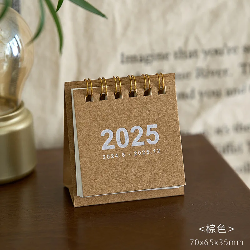 2025 Mini simple small desk calendar pocket portable calendar punch plan desktop decoration