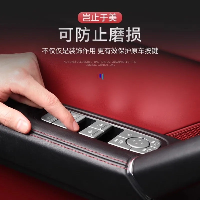For Porsche Cayenne Macan Panamera Car Window Up Button Decorative Sticker Switch Window Interior Modification Accessories