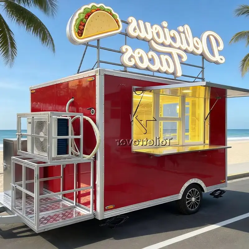 Customizable Food Truck Carts Outdoor Mobile Food Trailer Multifunctional Food Truck Trailer with Concession Window