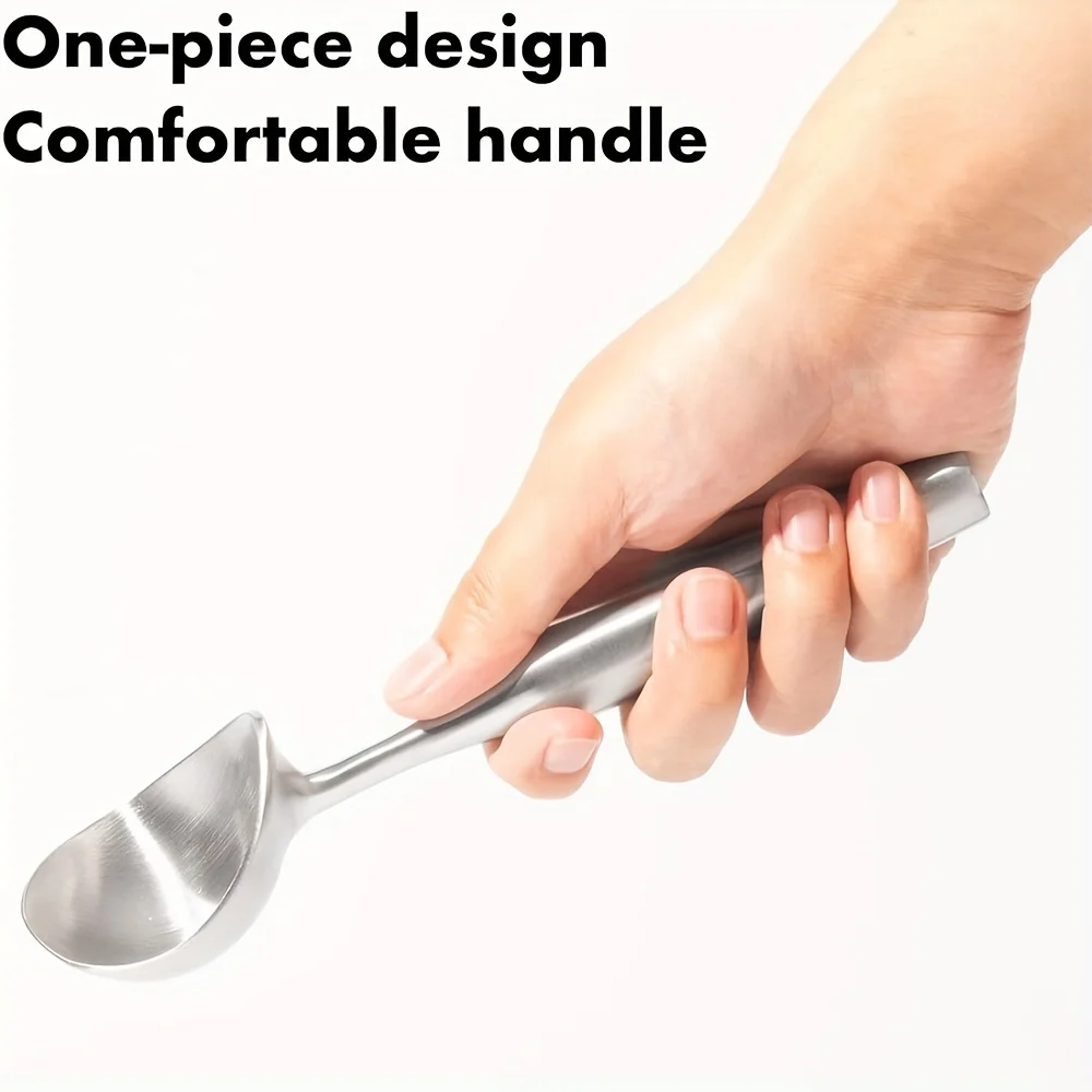 Ложка для мороженого из нержавеющей стали, эргономичная ручка для комфорта, сверхмощная ложка для мороженого, цельный дизайн Ice C