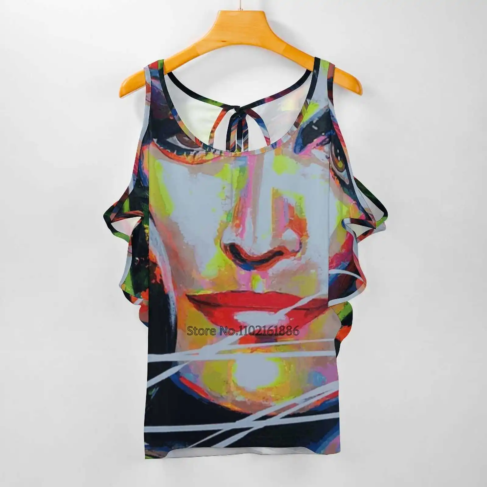 T-shirt à col en V imprimé Dalida Art Painting pour femmes, haut à fermeture éclair en Y, graphique tendance, Star Song Music, La France