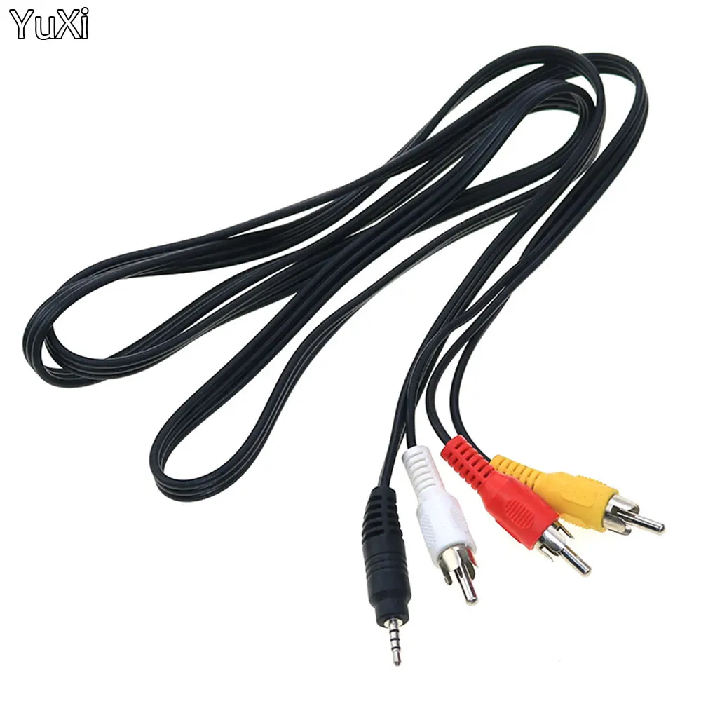 YUXI 1 szt. 1.5M 2.5mm wtyczka Jack męski do 3 RCA Adapter wysokiej jakości 2.5 do RCA męski Audio wideo kabel AV przewód zasilający