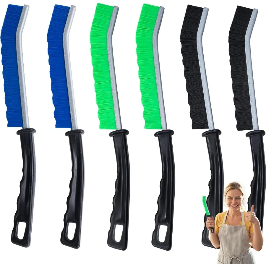 

Щетка для чистки щелей с жесткой щетиной, 6 упаковок, идеально подходит для глубокой очистки линии затирки, плотных зазоров и зон раковины, необходимый инструмент для кухни