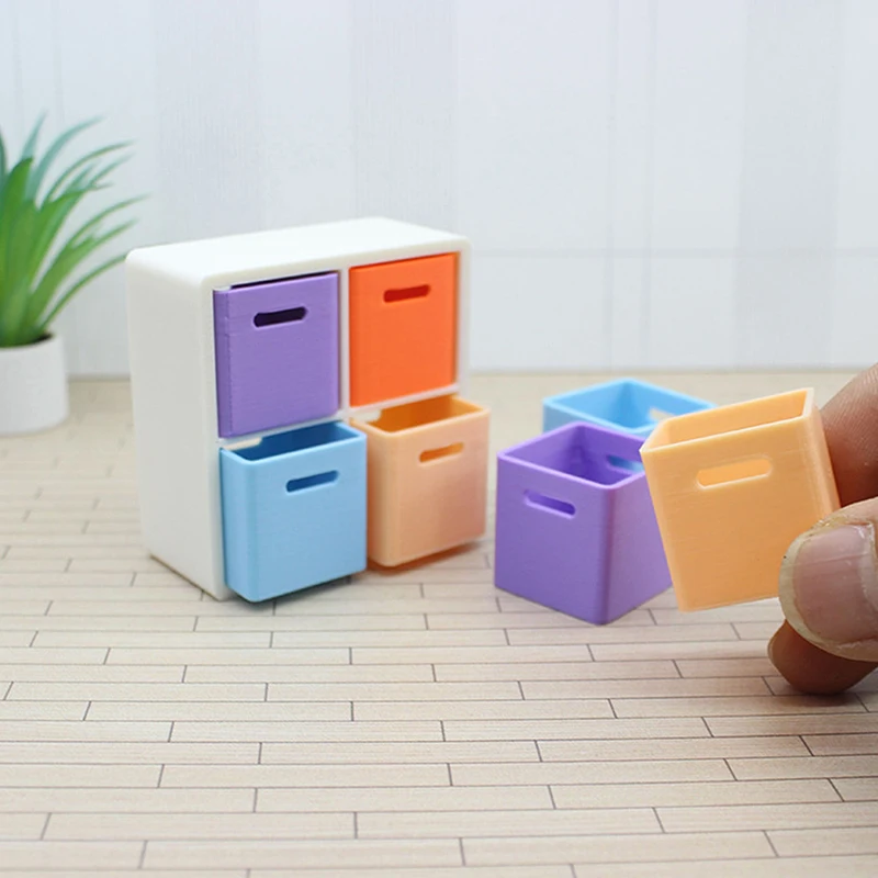 Mini poppenhuis miniatuur voedsel en speelgoed DIY opbergrek combinatie opbergdoos