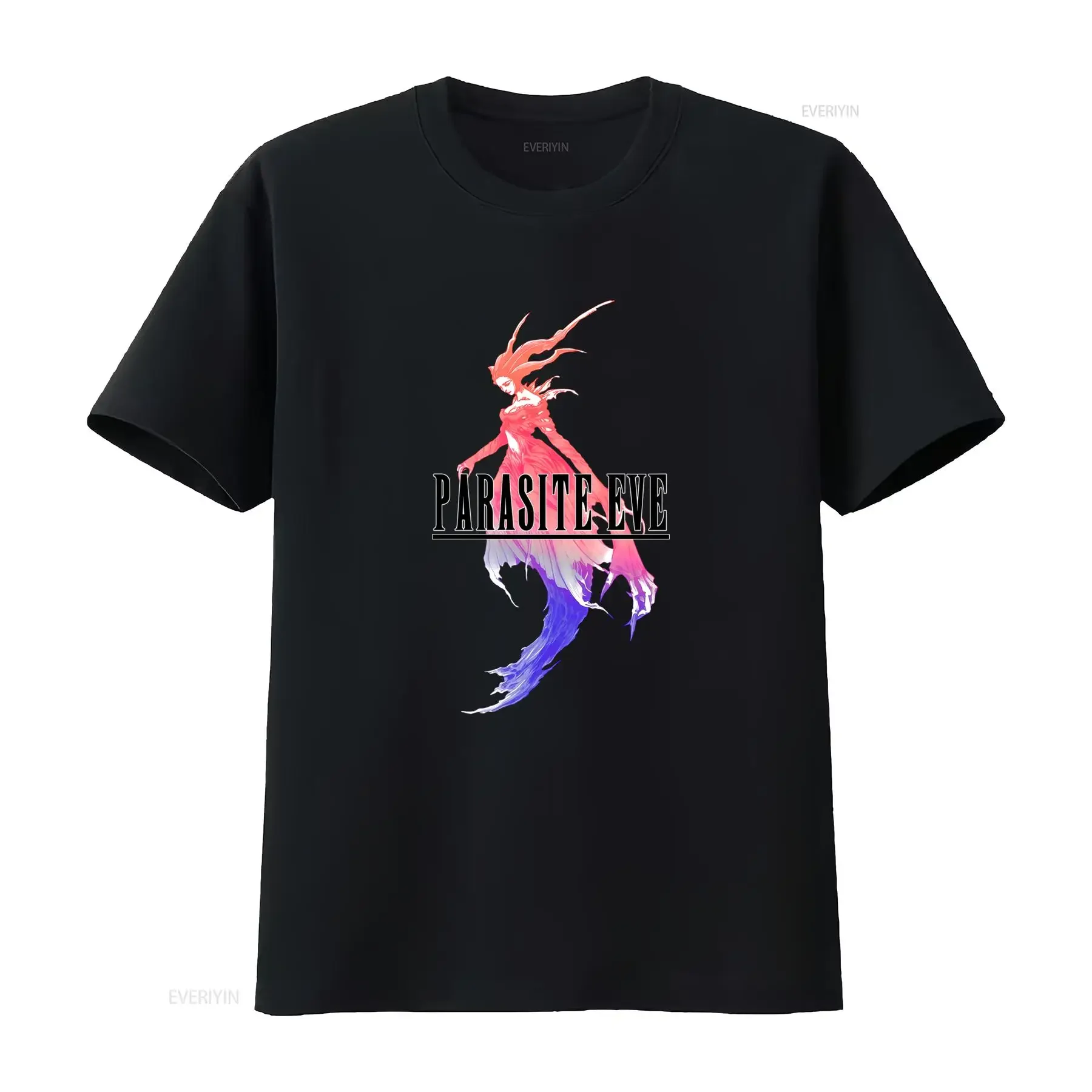 Retro Vintage Parasite Eve Classic Horror Game Gradient Character Print Casual T Shirt vintage Washed homme Versatile Slightly