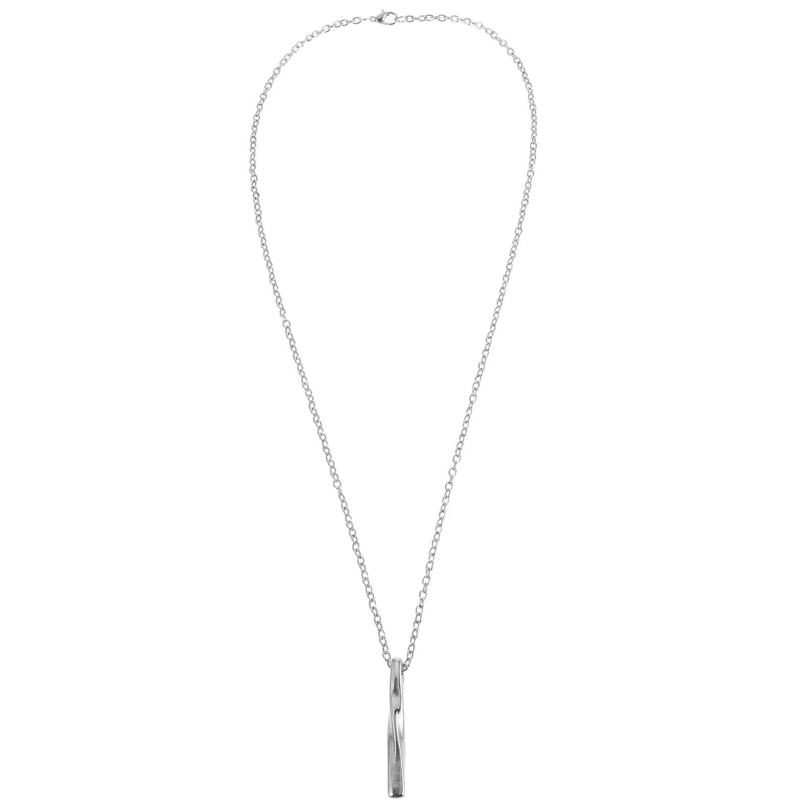 

Stick Pendant Necklace For Men Women Alloy Stainless Steel Twisted Cube Vertical Bar Cool Choker Chunky Chain Unisex