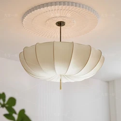 European Fabric Living Room Decorative Chandelier Vintage Restaurant Warm Lighting Fixtures E27 Home Decor Pendant Chandelier