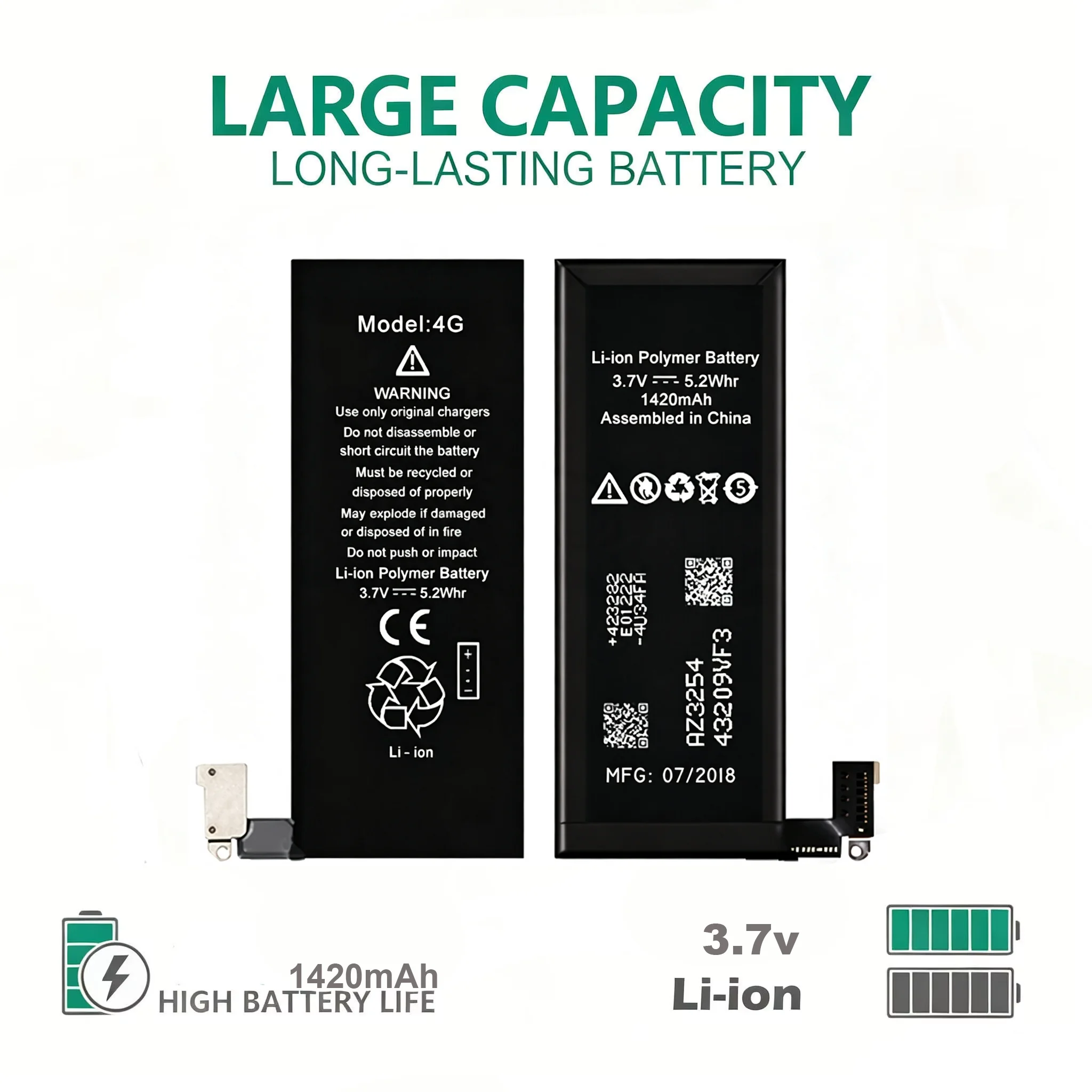 SPRINGWAY Real High Capacity Replacement Battery For iPhone 4G 4S 5G 5S 5SE 6G 6P 6S Mobile Phone Bateria 1 Year Warranty