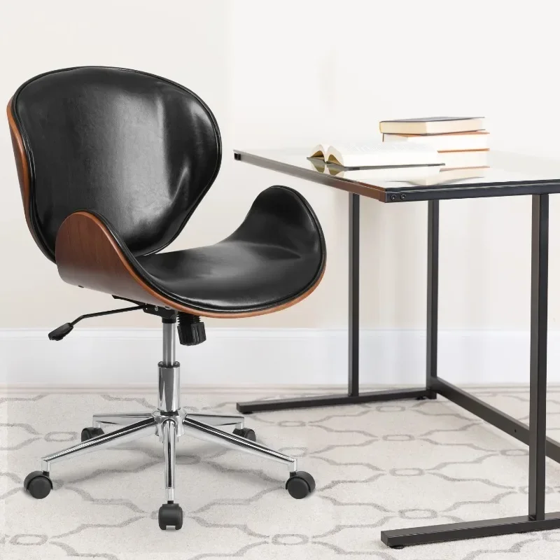 

Mid-Back Walnut Wood Conference Office Chair
