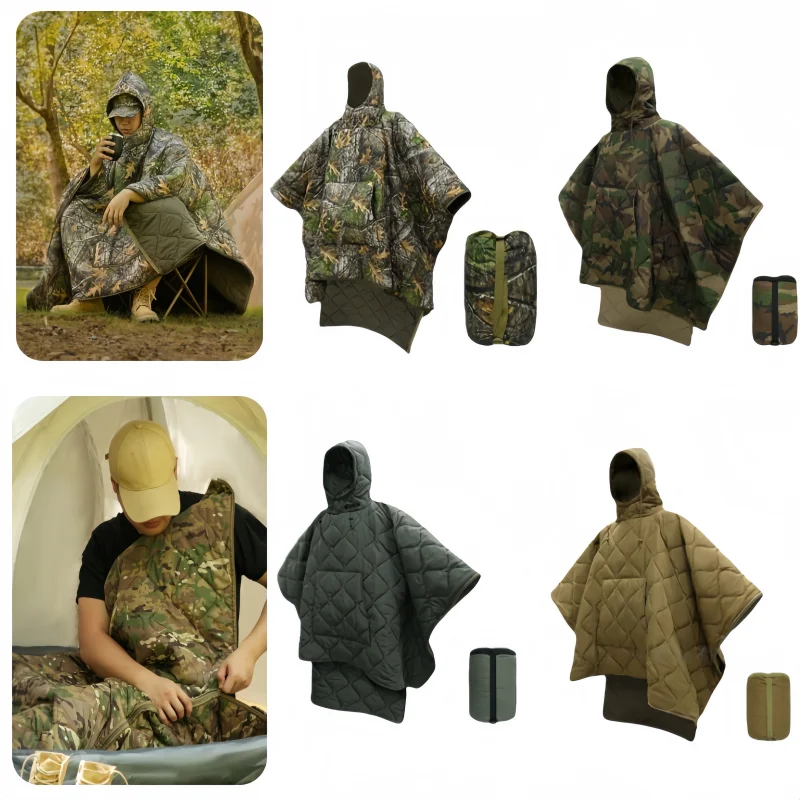 Outdoor Hunting Camouflage Sleeping Bag Camping Cloak Style Camouflage Sleeping Bag Emergency Sleeping Bag for Mountain
