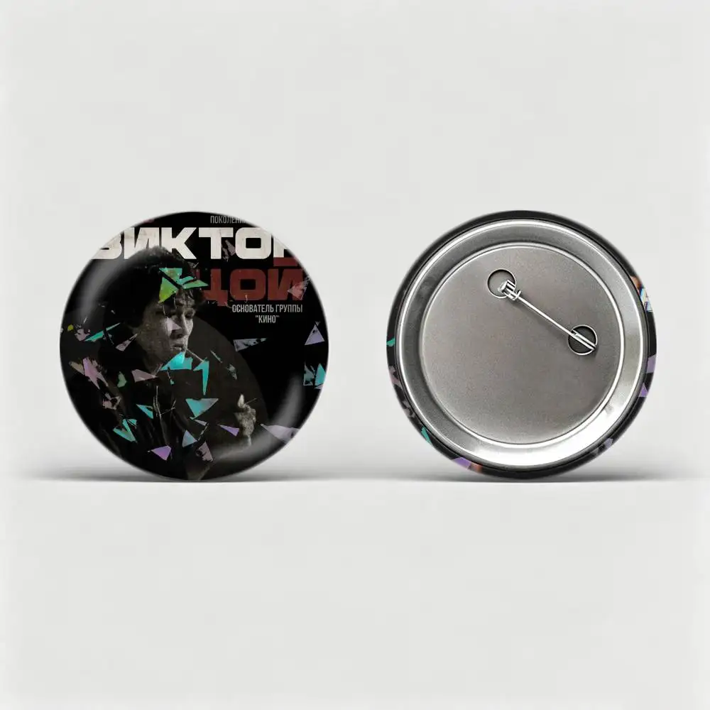 K-KINO V-Viktor Tsoi Badges Creative Tinplate Round Button PinsBrooch Badge Clothes Backpack Custom
