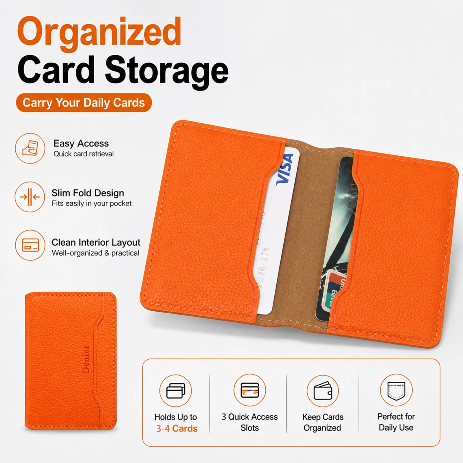 Denior Is Suitable for Phones or Phone Cases With Magnetic Suction Function, Ultra-Thin Magnetic Card Holder With 3 Card Slots