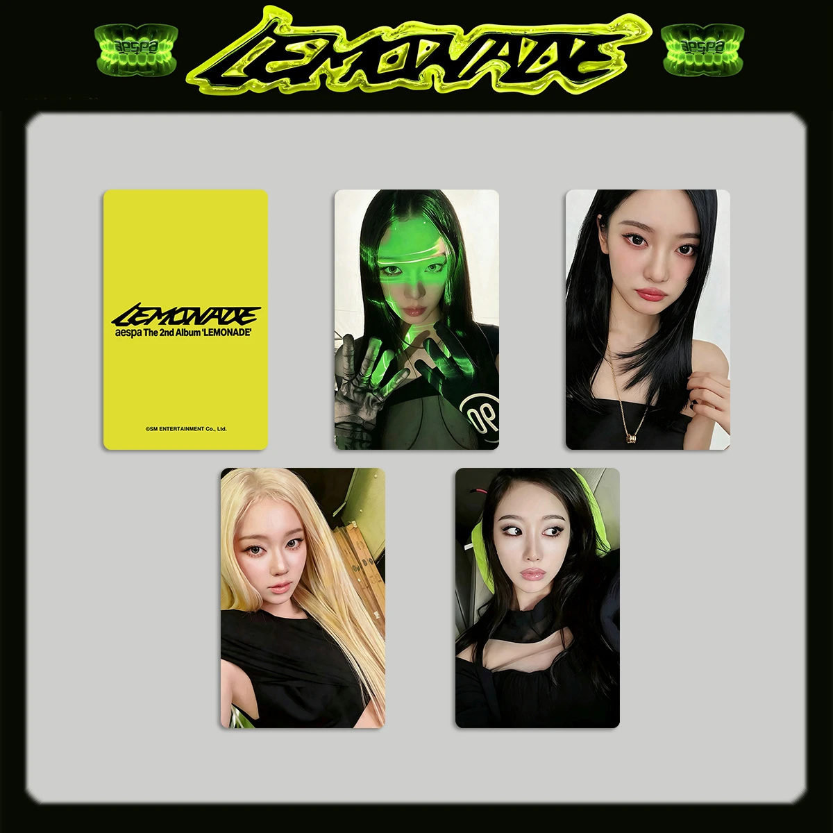 2026 new 4 popular girl group aespa LEMONADE new album flash photo card collection card LOMO card decoration kpop toy gift