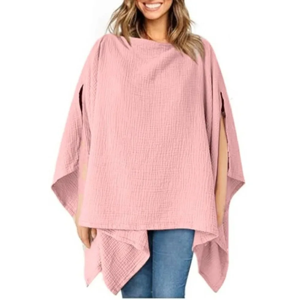 

Solid Color Maternal Nursing Covers Comfortable 2 in 1 Feeding Clothes Stroller Blanket Breathable Breastfeeding Blanket