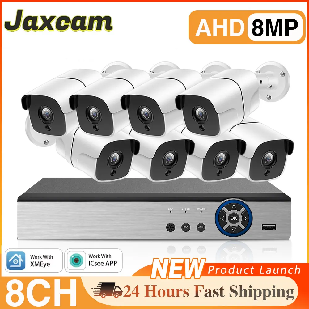 

Комплект системы видеонаблюдения HD 4K 8MP AHD с ИК-подсветкой для ночного видения, H.265, обнаружением человека, 8-канальный 6-в-1 AHD DVR, система Xmeye