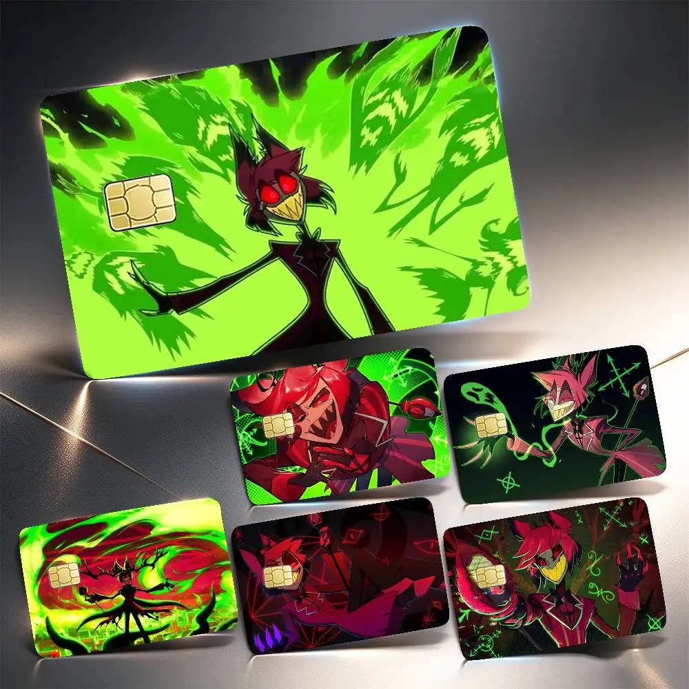 A-Alastor H-Hazbin Hotel  Credit Card HD Stickers Game Card Decal Small Chip Waterproof Sticker Gift