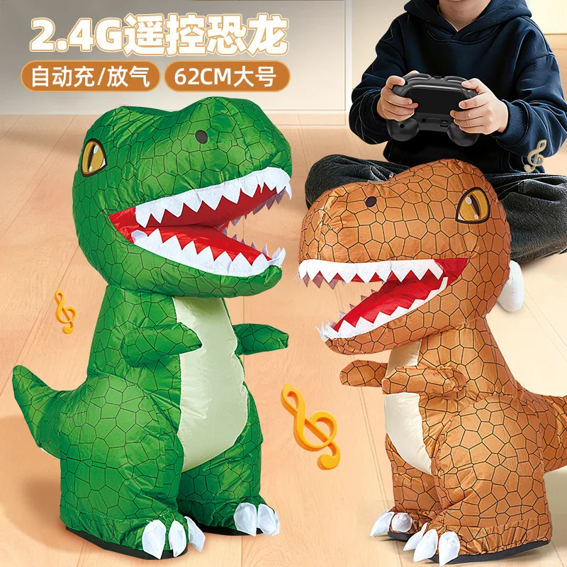 Remote Control Dinosaur Automatic Inflatable Tyrannosaurus Rex Model Electric Toys Outdoor Educational Children's Toys