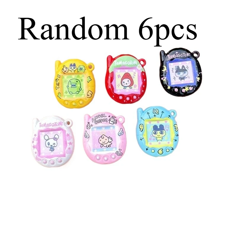 

1/3/6pcs Tamagotchi Bead Accessories Acrylic Cartoon Small Arcade Machine Bead DIY Keychain Jewelry Material Fun Decoration