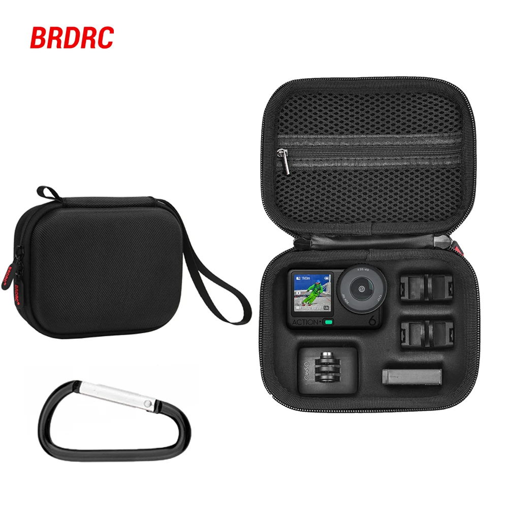 

BRDRC Storage Bag for DJI Osmo Action 6 Accessories Portable Handbag Travel Box Nylon Carrying Case Protective Case Black