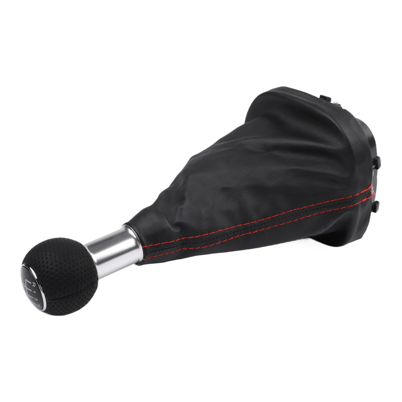 Manual Transmission Knob Black Red Stitching Car Modification Interior Accessory Black Red Stitching Red Stitching